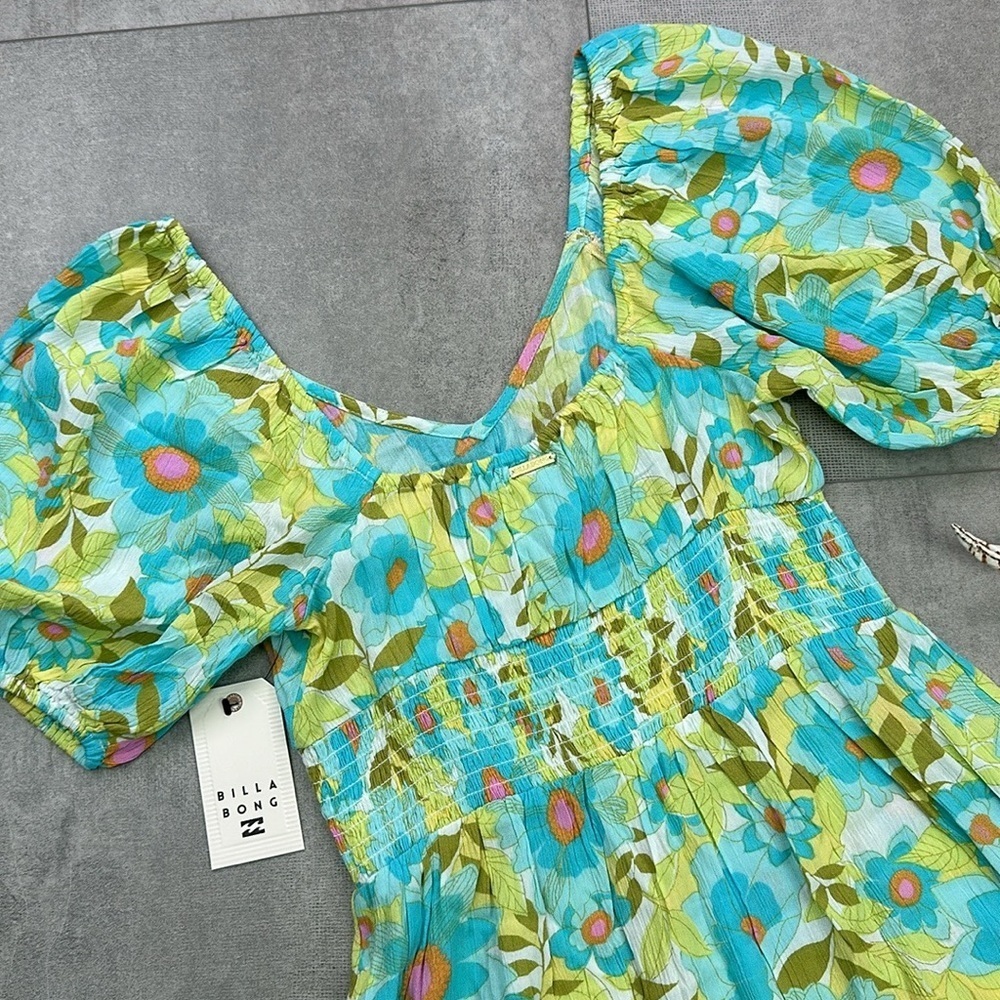 🔆BILLABONG🔆SOMETIME BEAUTIFUL FLORAL DRESS MINI SUMMER VACATION - Picture 13 of 14